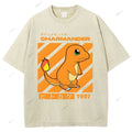 Unisex Cartoon Baby Dragon Printed Washed Tee