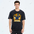 Unisex Cartoon Monster Printed Washed Tee