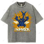 Unisex Cartoon Monster Printed Washed Tee