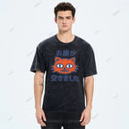 Unisex Hungry Tiger  Printed Washed Tee