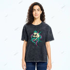 Unisex Octopus Skull Printed Washed Tee