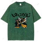 Unisex Japanese Samurai Printed Washed Tee