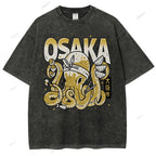 Unisex Osaka Octopus Printed Washed Tee