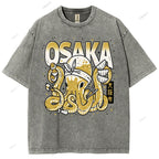 Unisex Osaka Octopus Printed Washed Tee