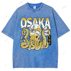 Unisex Osaka Octopus Printed Washed Tee