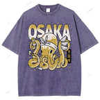 Unisex Osaka Octopus Printed Washed Tee