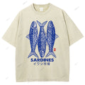 Unisex Sardines Printed Washed Tee