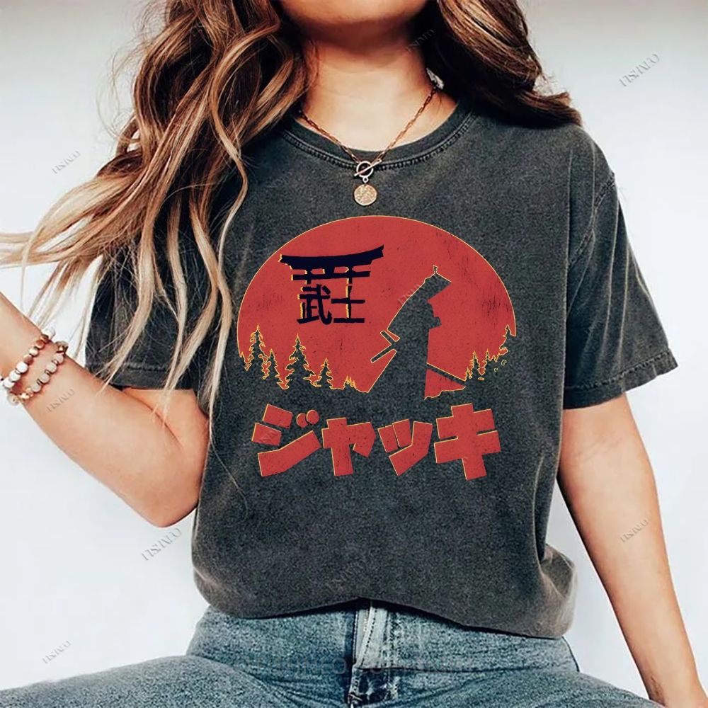 Unisex Samurai Printed Washed Tee