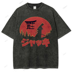 Unisex Samurai Printed Washed Tee