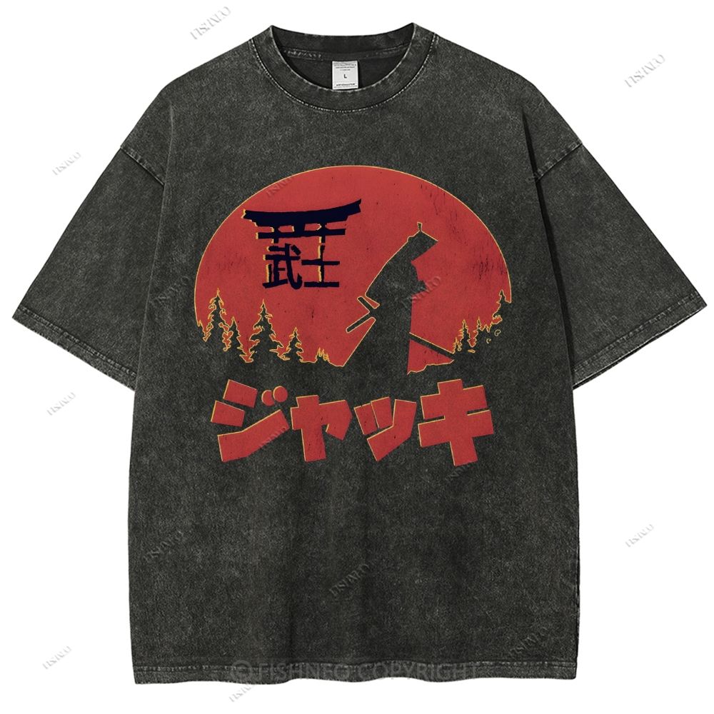 Unisex Samurai Printed Washed Tee