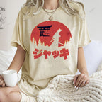 Unisex Samurai Printed Washed Tee