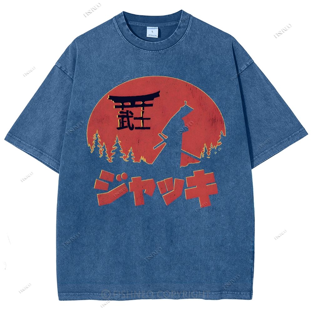 Unisex Samurai Printed Washed Tee