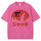 Unisex Samurai Printed Washed Tee