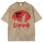 Unisex Samurai Printed Washed Tee