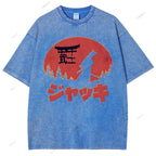 Unisex Samurai Printed Washed Tee