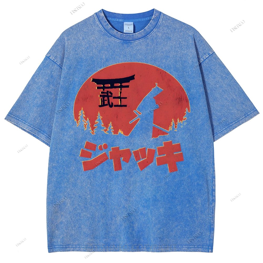 Unisex Samurai Printed Washed Tee