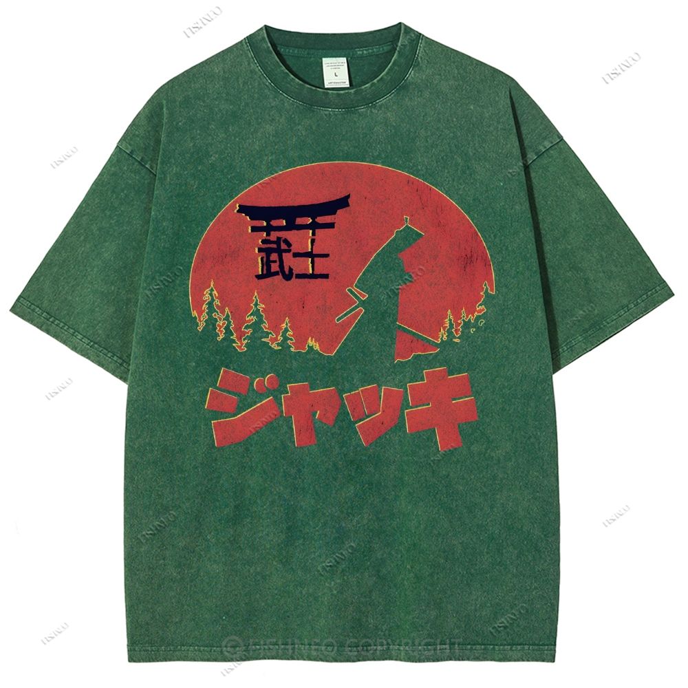 Unisex Samurai Printed Washed Tee