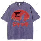 Unisex Samurai Printed Washed Tee