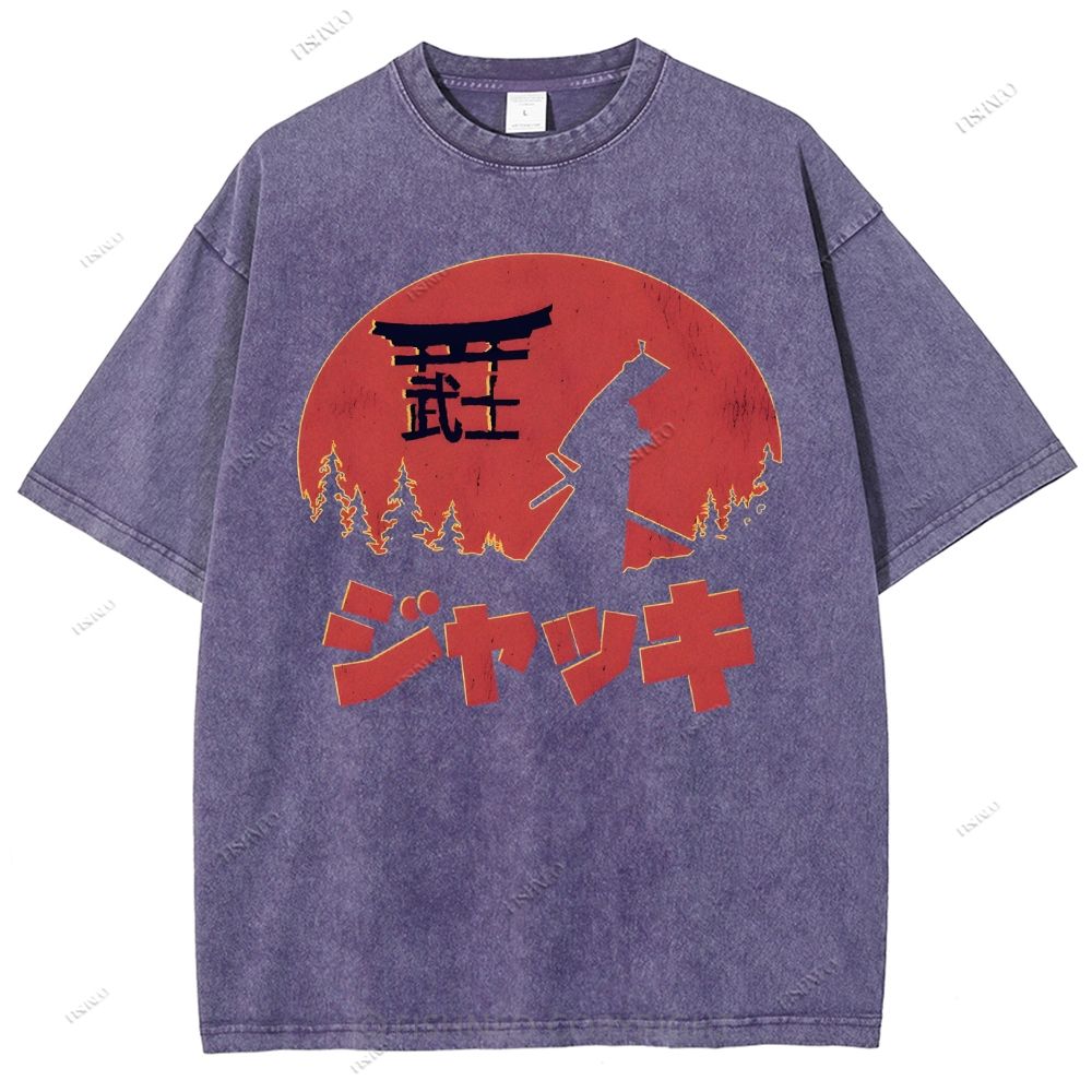 Unisex Samurai Printed Washed Tee