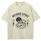 Unisex Samurai Snake Printed Washed Tee