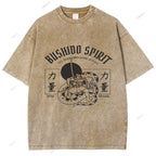 Unisex Samurai Snake Printed Washed Tee
