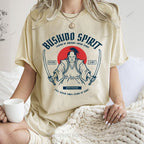 Unisex Samurai Spirit Printed Washed Tee
