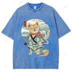 Shiba Inu Dog Ukiyoe Vintage Wash Japanese Design T-Shirt