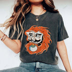 Unisex Japanese Art Bodhidharma Printed Washed Tee