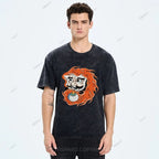 Unisex Japanese Art Bodhidharma Printed Washed Tee