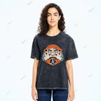 Unisex Japanese Art Bodhidharma Printed Washed Tee