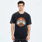 Unisex Japanese Art Bodhidharma Printed Washed Tee