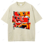 Unisex Charmeleon Charmander Printed Washed Tee