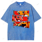 Unisex Charmeleon Charmander Printed Washed Tee