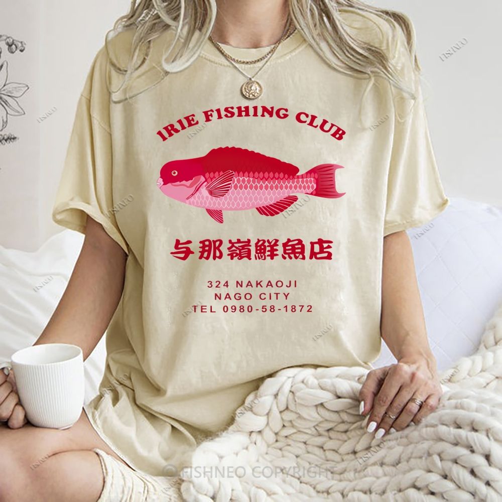 Unisex Tsukiji Market Printed Washed Tee