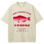 Unisex Tsukiji Market Printed Washed Tee