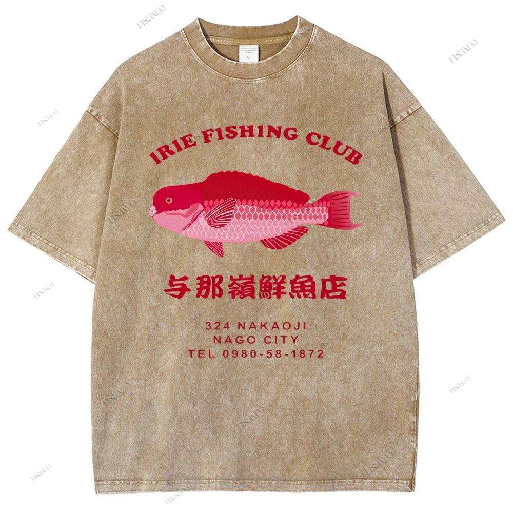 Unisex Tsukiji Market Printed Washed Tee