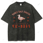 Unisex Honey Salt Cheese Printed Washed Tee