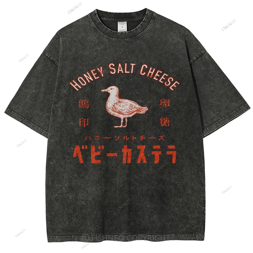 Unisex Honey Salt Cheese Printed Washed Tee