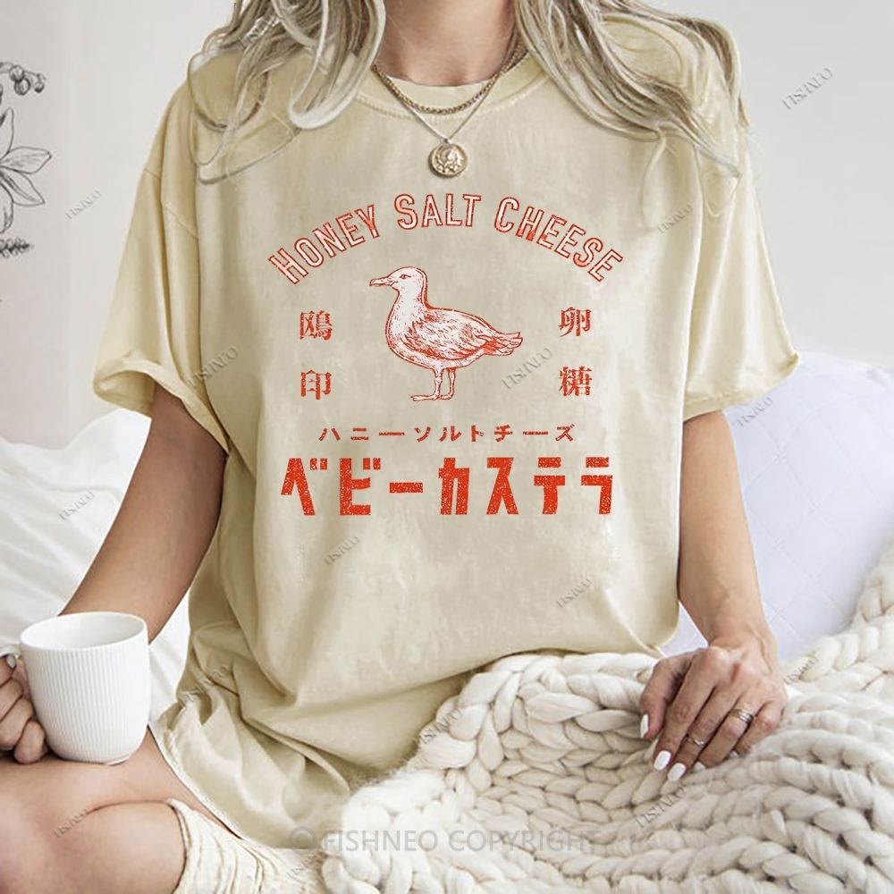 Unisex Honey Salt Cheese Printed Washed Tee