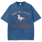 Unisex Honey Salt Cheese Printed Washed Tee