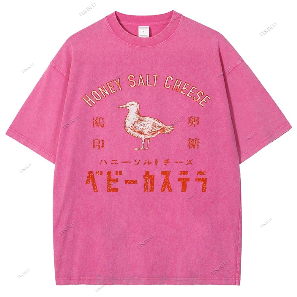 Unisex Honey Salt Cheese Printed Washed Tee