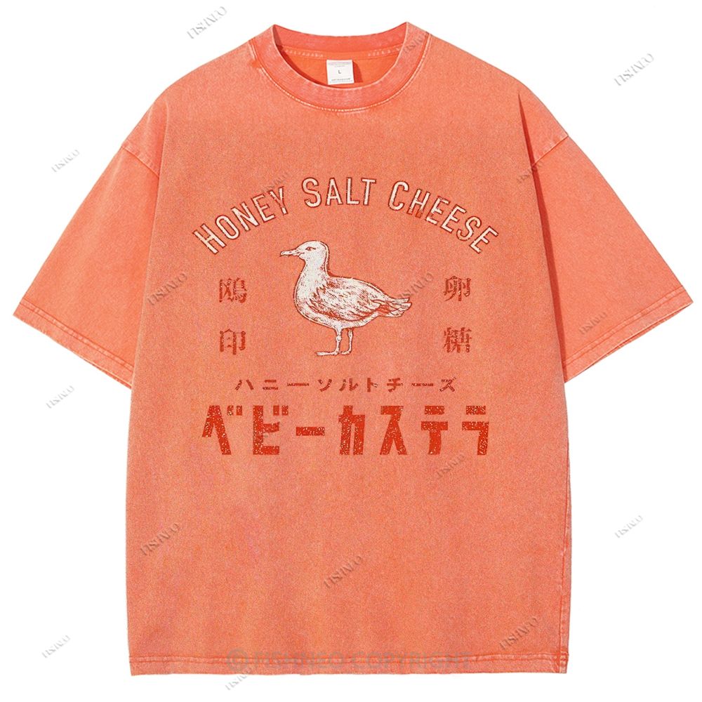 Unisex Honey Salt Cheese Printed Washed Tee