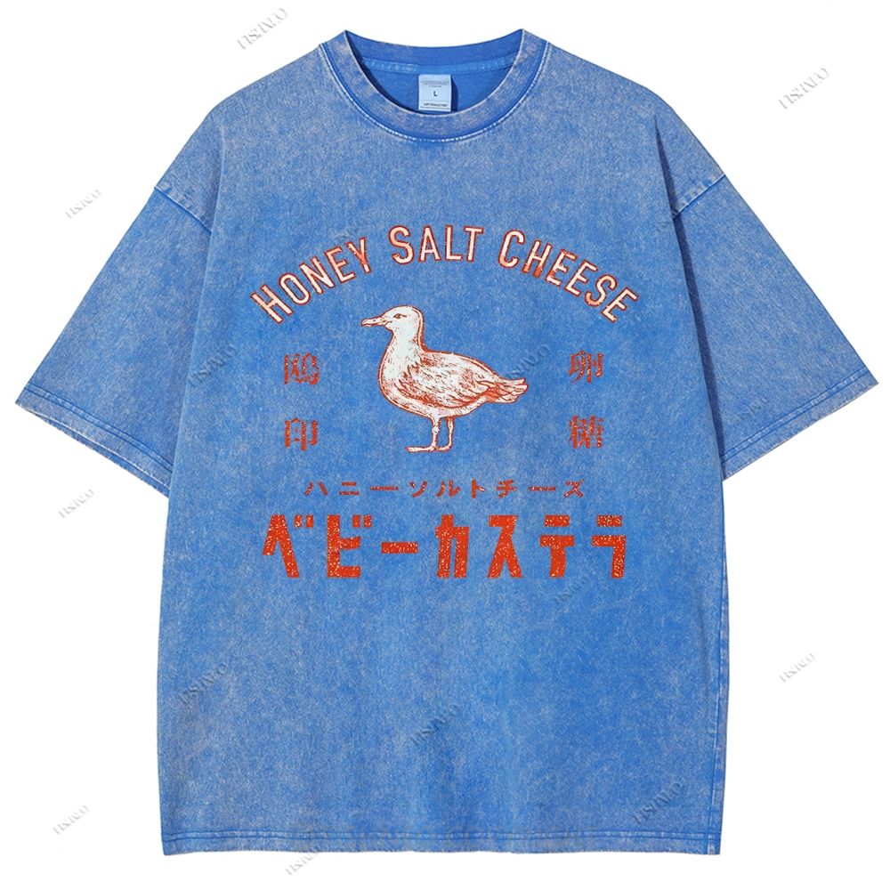 Unisex Honey Salt Cheese Printed Washed Tee