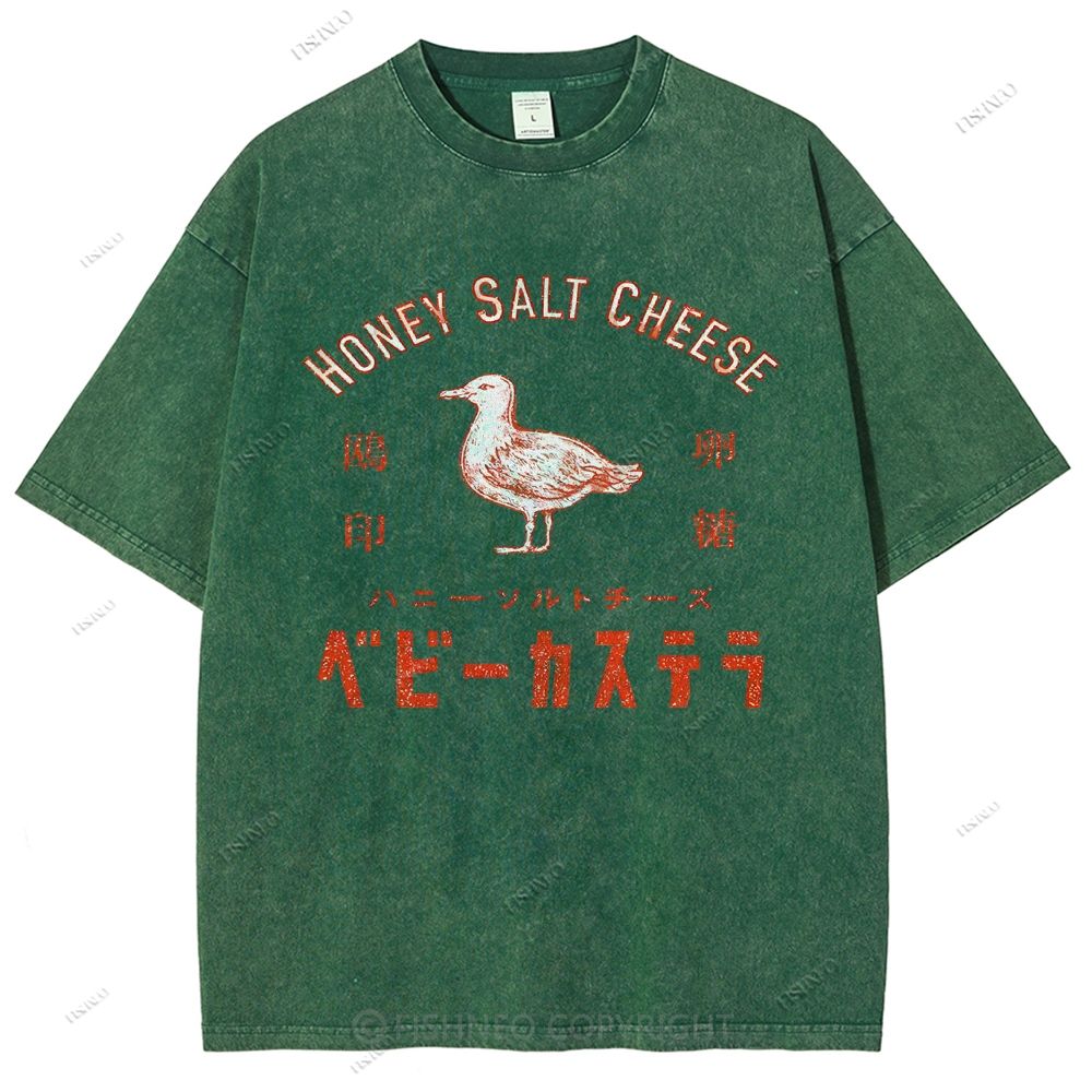 Unisex Honey Salt Cheese Printed Washed Tee