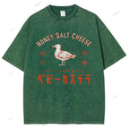 Unisex Honey Salt Cheese Printed Washed Tee