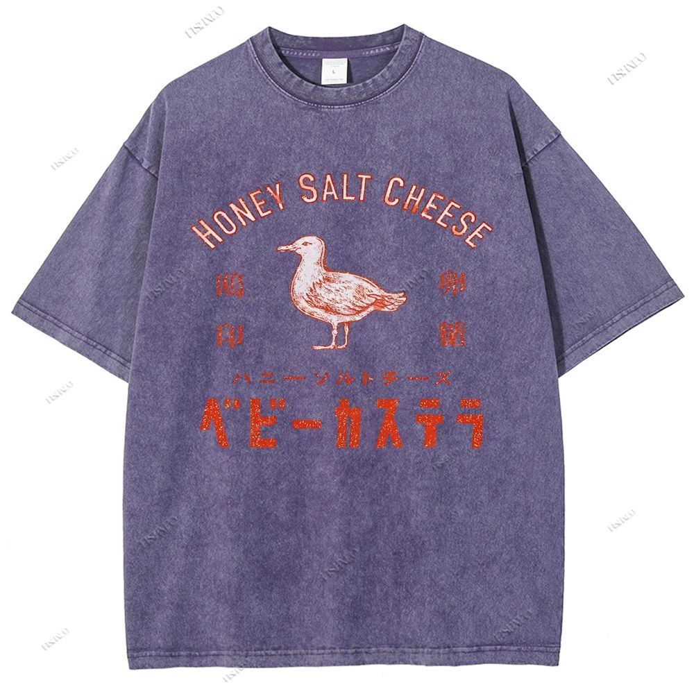 Unisex Honey Salt Cheese Printed Washed Tee