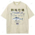 Unisex Tsukiji Market Printed Washed Tee