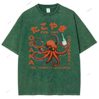 Unisex Osaka Octopus Printed Washed Tee