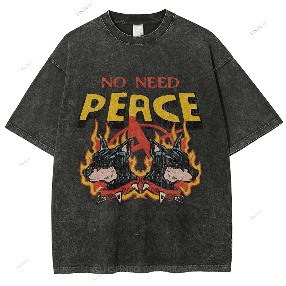 Unisex Vintage Durbin Dog Printed Washed Tee