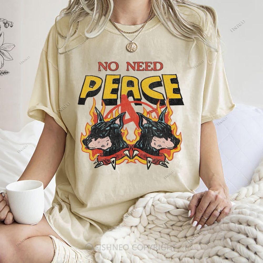 Unisex Vintage Durbin Dog Printed Washed Tee